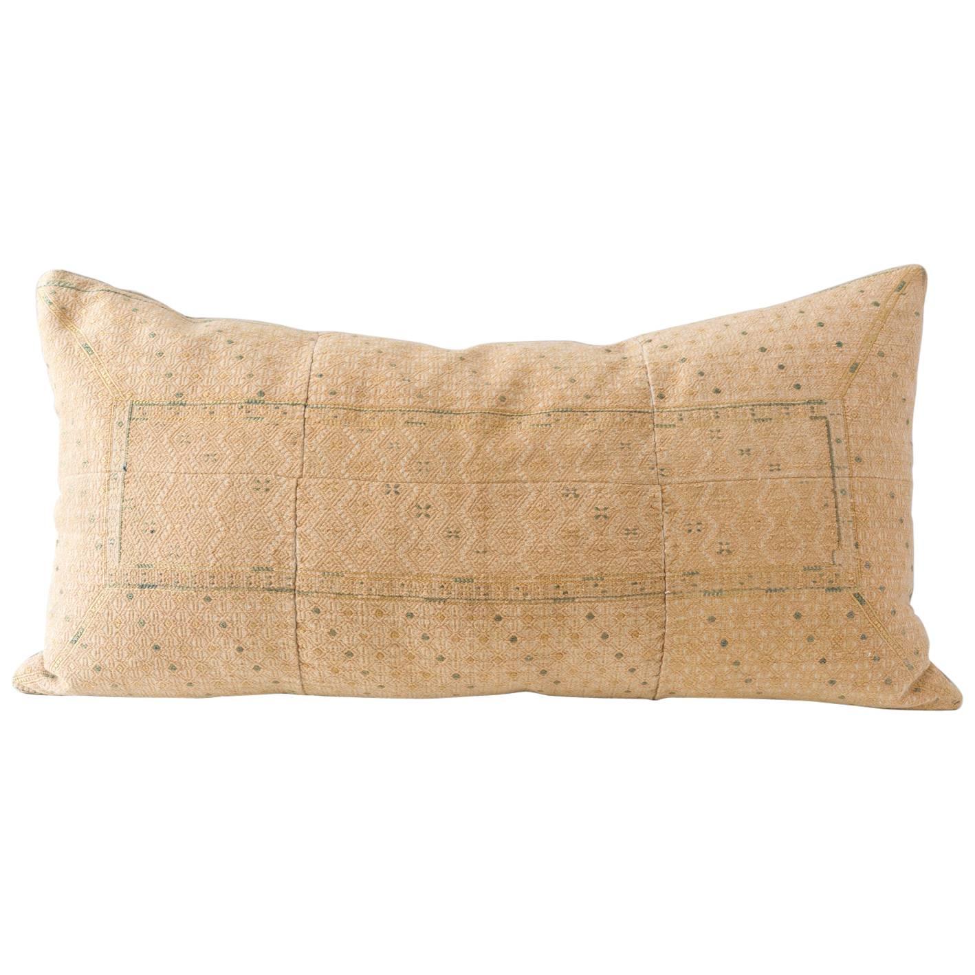 Miao Dowry Cushion, Tan Large  For Sale