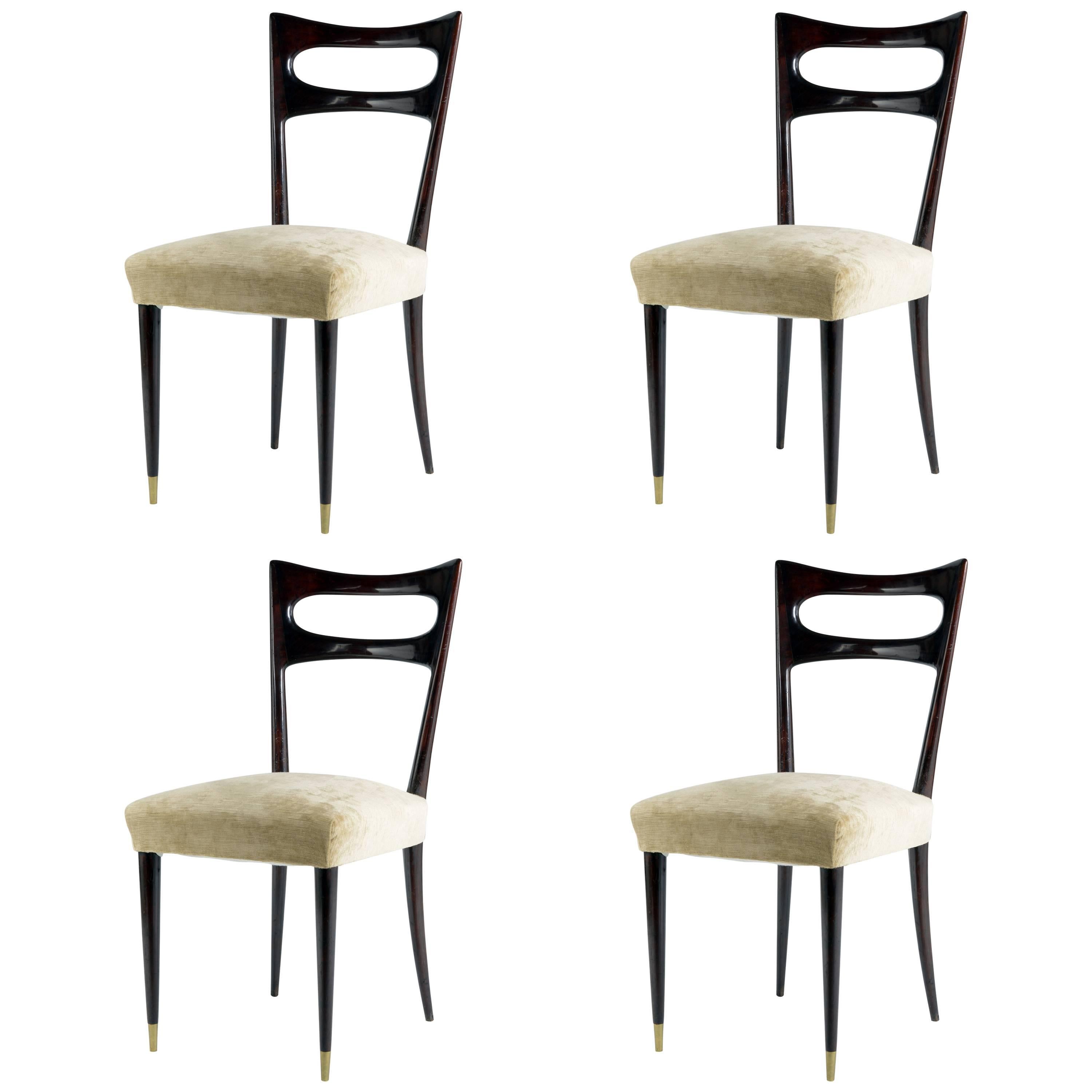 Four Stylish Italian 1950s Chairs by Paolo Buffa