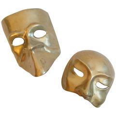 Venetian Theatre or Masquerade Masks in Brass