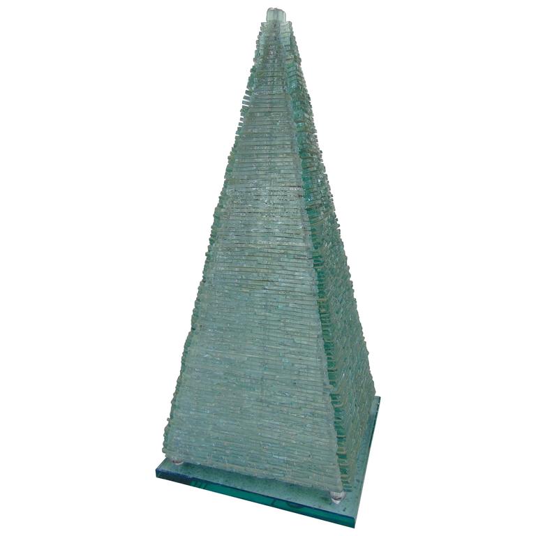 CutGlass Pyramid Desk Lamp For Sale at 1stDibs