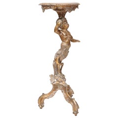 18th Century Gilded Hand-Carved Italian Figural Table