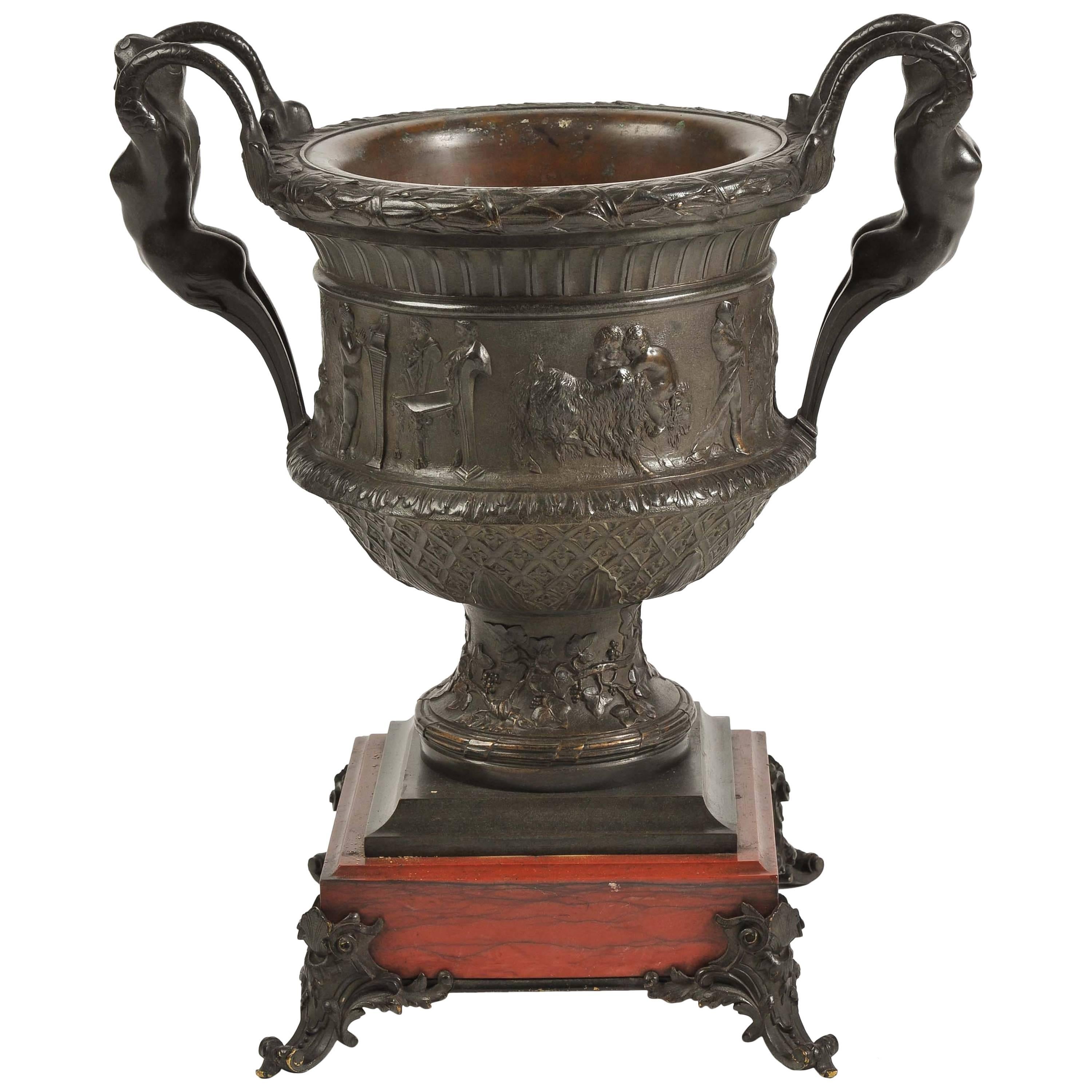 Classical Bronze Urn, 19th Century