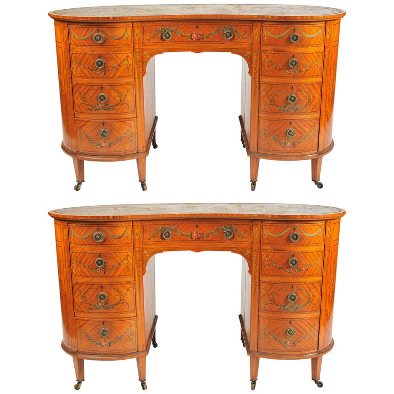 Rare Pair Of Kidney Shape Desks For Sale At 1stdibs