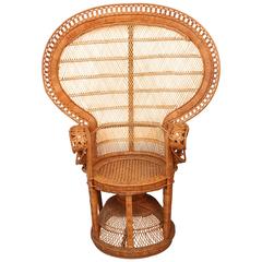 Retro Rattan and Willow "Peacock" Chair