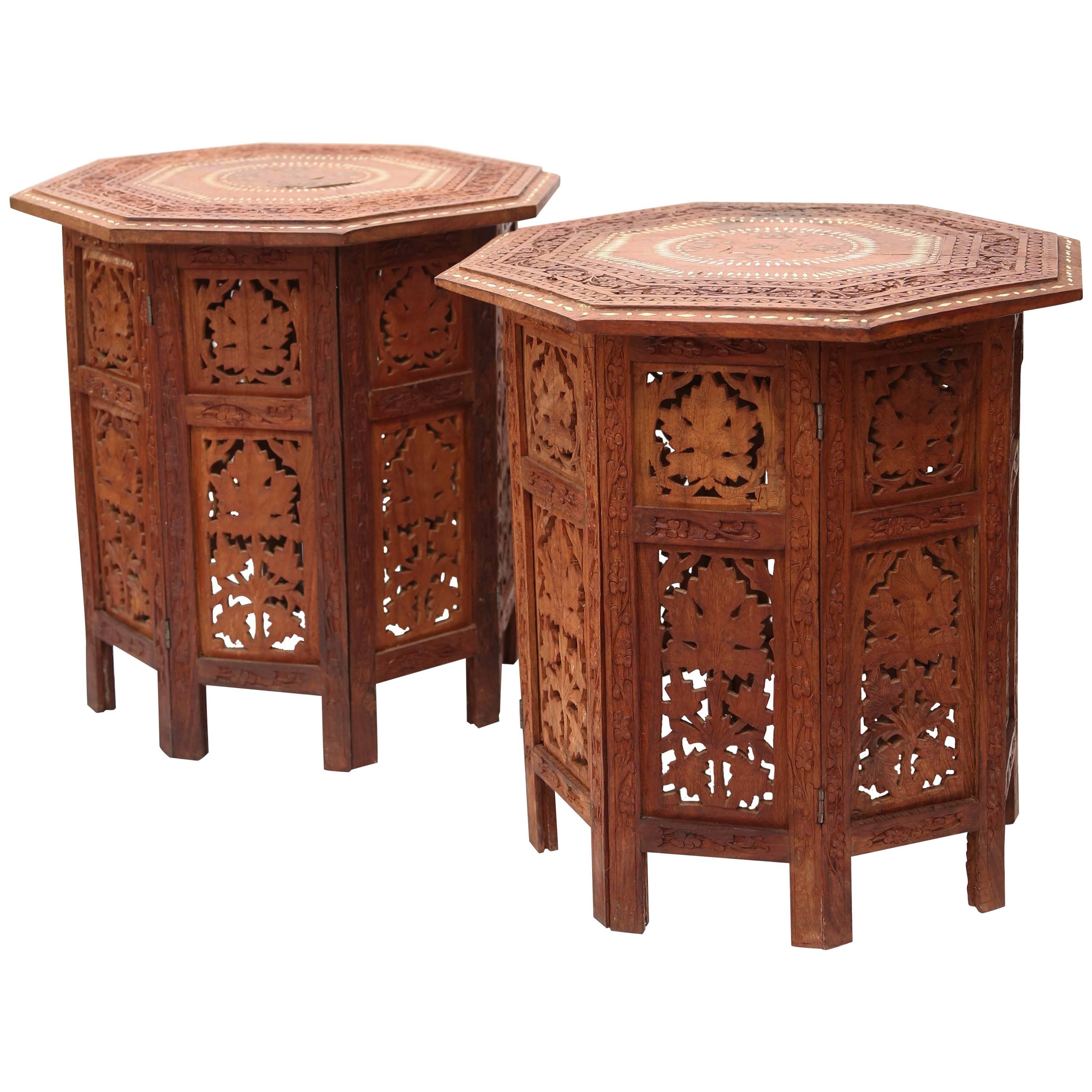 Pair of Anglo-Indian Travel Tables