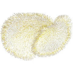 White and Gold Iron Coral Wall Sculpture FINAL CLEARANCE SALE