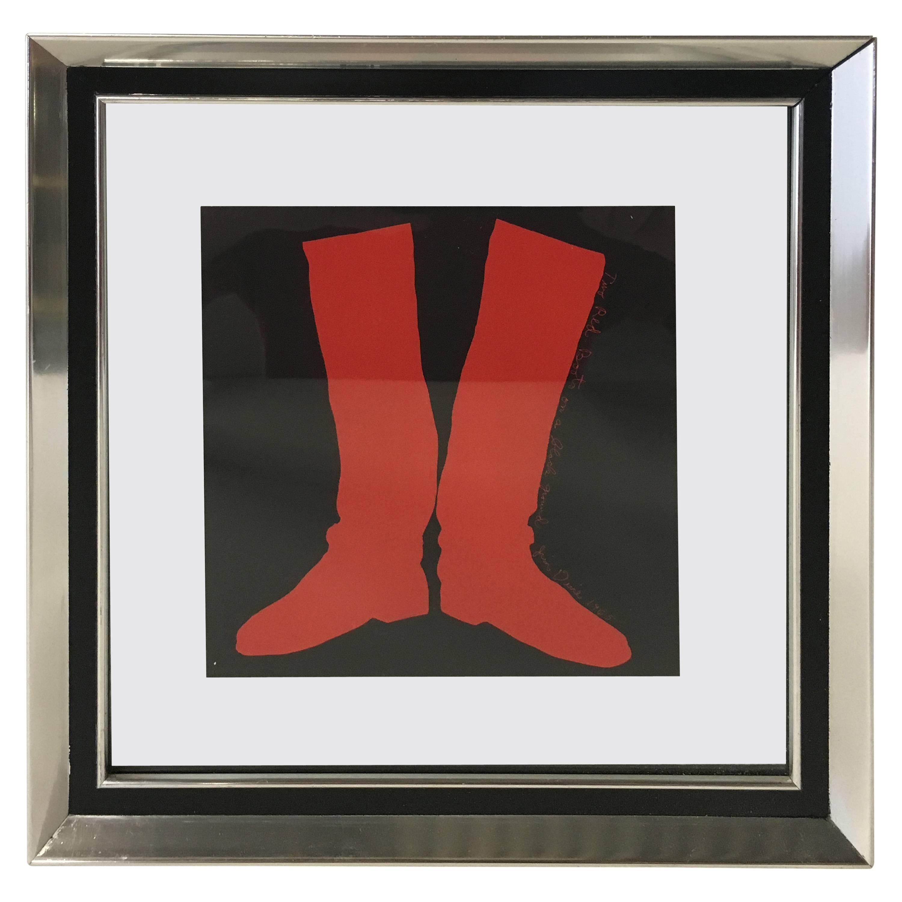 Jim Dine "Two Boots" Silkscreen, 1968 For Sale