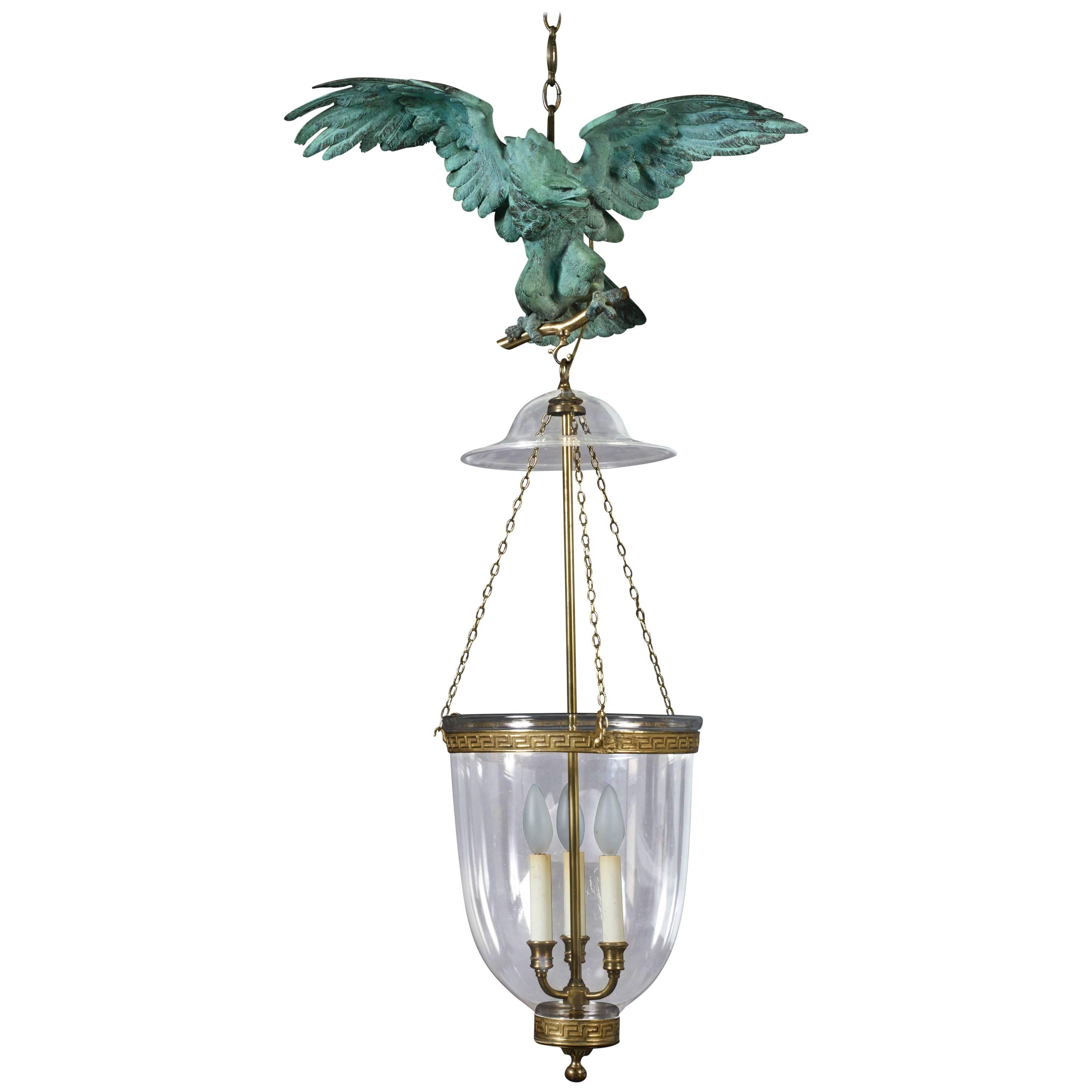Regency Pendant Glass Hanging Lantern For Sale
