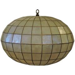 Vintage Spherical Form Capiz Shell Pendant Chandelier