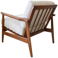 Sculpted Walnut Spindle Back Lounge Chair