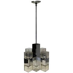 Gaetano Sciolari Cube Chrome Chandelier 1