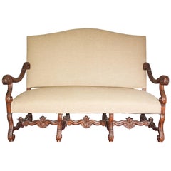 19th Century French Baroque Camelback Throne Settee