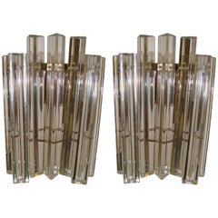 Pair of Vintage Camer Glass Sconces