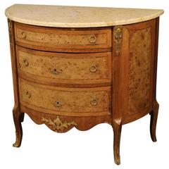 20th Century French Demilune Dresser with Marble Top
