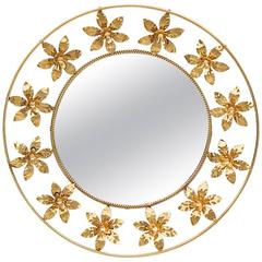 Vintage Flower Mirror, circa 1960s