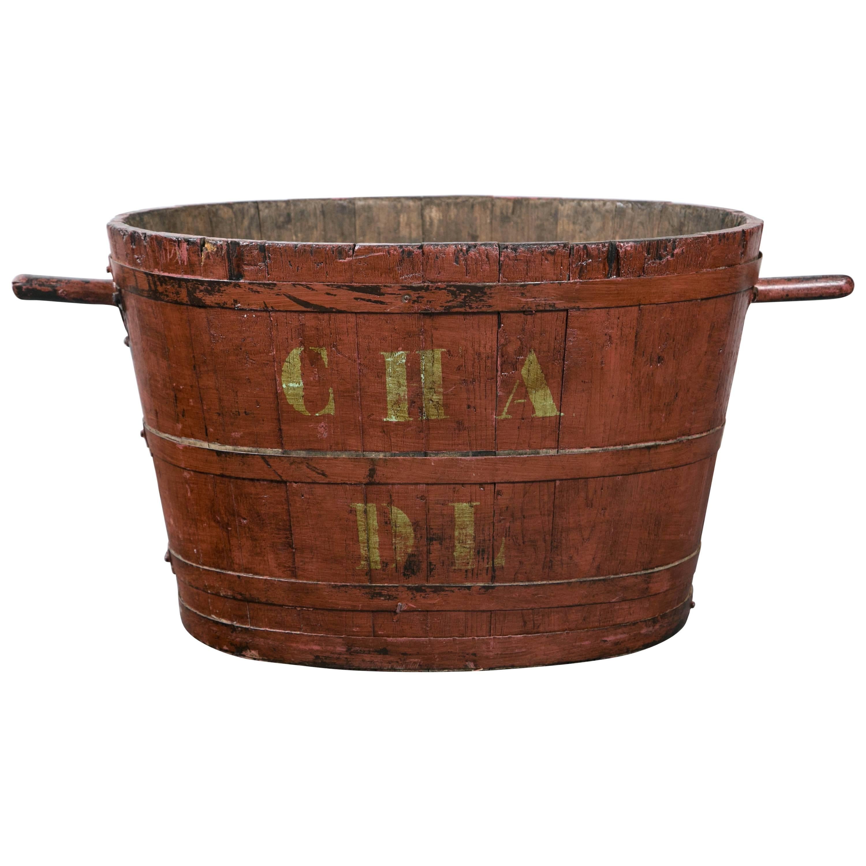 French Grape Harvesting Bucket, circa 1900 For Sale