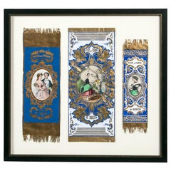 Antico striscione pubblicitario o espositivo "Sucre De Pomme", Francia, circa 1880