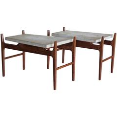 Pair of Harvey Probber Terrazzo Floating Top Tables