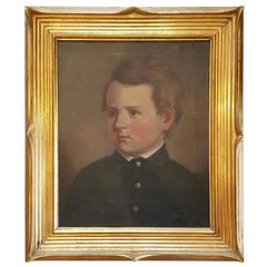 Mid-19th Century Oil on Canvas "Boy in Uniform"