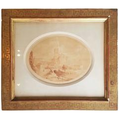 Mid-19th Century Watercolor and Pencil on Paper Signed J. Bouchet, 1847 8