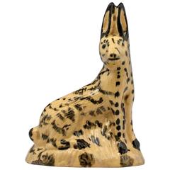 English Pottery Figure of a Seated Hare Early 19th Century Antique Period