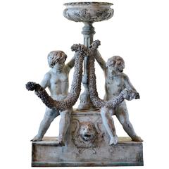 Antique Exceptional Late 19th Century Bronze Garden Fountain with Garden Urn