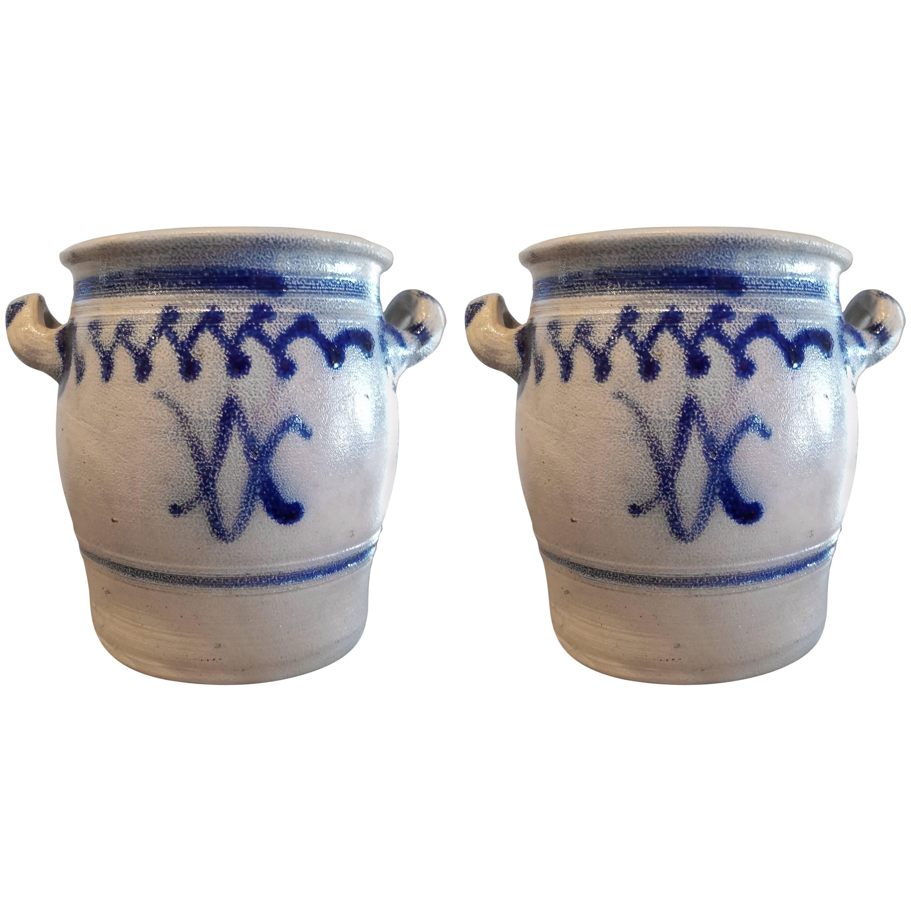 Pair of 19th Century French Confit Pots