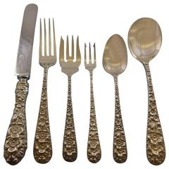 Forget Me Not by Stieff Sterling Silver Flatware Service for Eight Set 61 Pieces