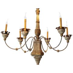 Manufactured Italian Style Six Candle Chandelier