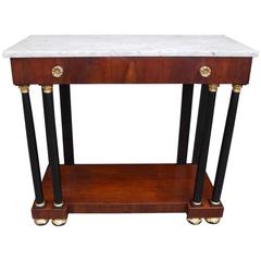 Italian Regency Mahogany Marble Top Ebonized Gilt Console, Circa 1790 8