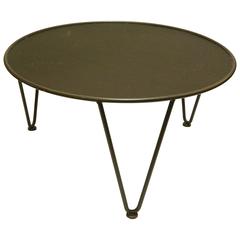 American Mid-Century Modern Atomic Age Small Patio Round Coffee Table