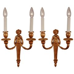 Pair of Louis XVI Style Wall Bronze Wall Sconces 11