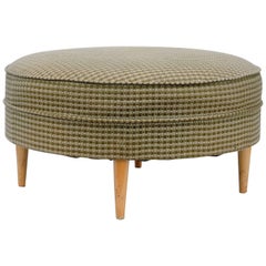  Mid 20th Century Big Round Ottoman Pouf