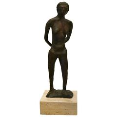Vintage Bronze Sculpture of a Female Nude