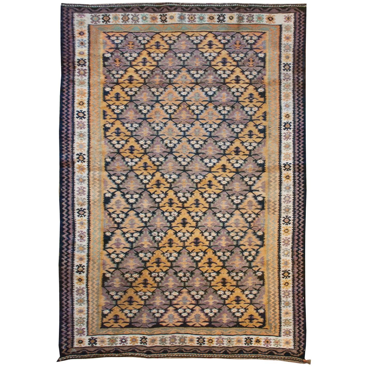Beautiful Early 20th Century Qazvin Kilim For Sale