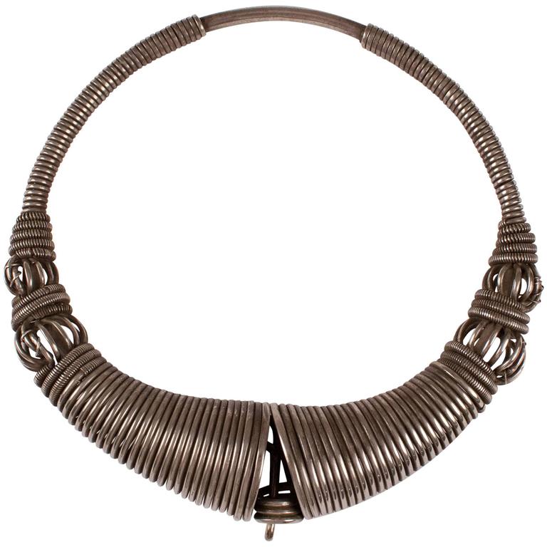 Traditional Silver Torque Necklace from India at 1stdibs