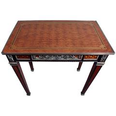 French Louis XVI Style Parquetry Side or Writing Table 5