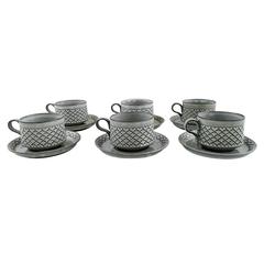 Bing & Grondahl B&G Grey Cordial Stoneware Tea Service
