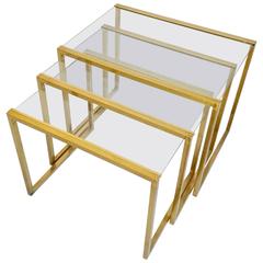 Italian Nesting Table of Three in Brass