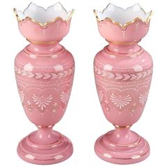 Pair of 19th Century Opaline Vases 10