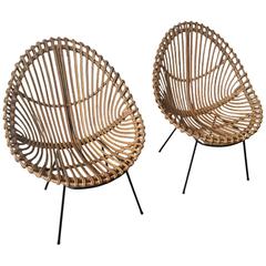 Wonderful Set of Two Bamboo Lounge Chairs by Janine Abraham and Dirk Jan Rol