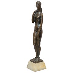 Antique Art Deco / Moderne Bronze Figure of a Nude, American, Signed Joseph Motto