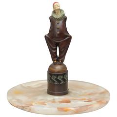 Cold Painted Bronze Figure of a Pierrot by A. Caasmann