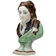 Antique Staffordshire Pottery Bust of Milton, Late 18th Century 9