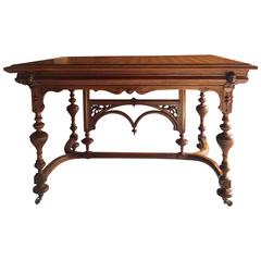 Antique 19th Century Large Walnut Extending Dining Table