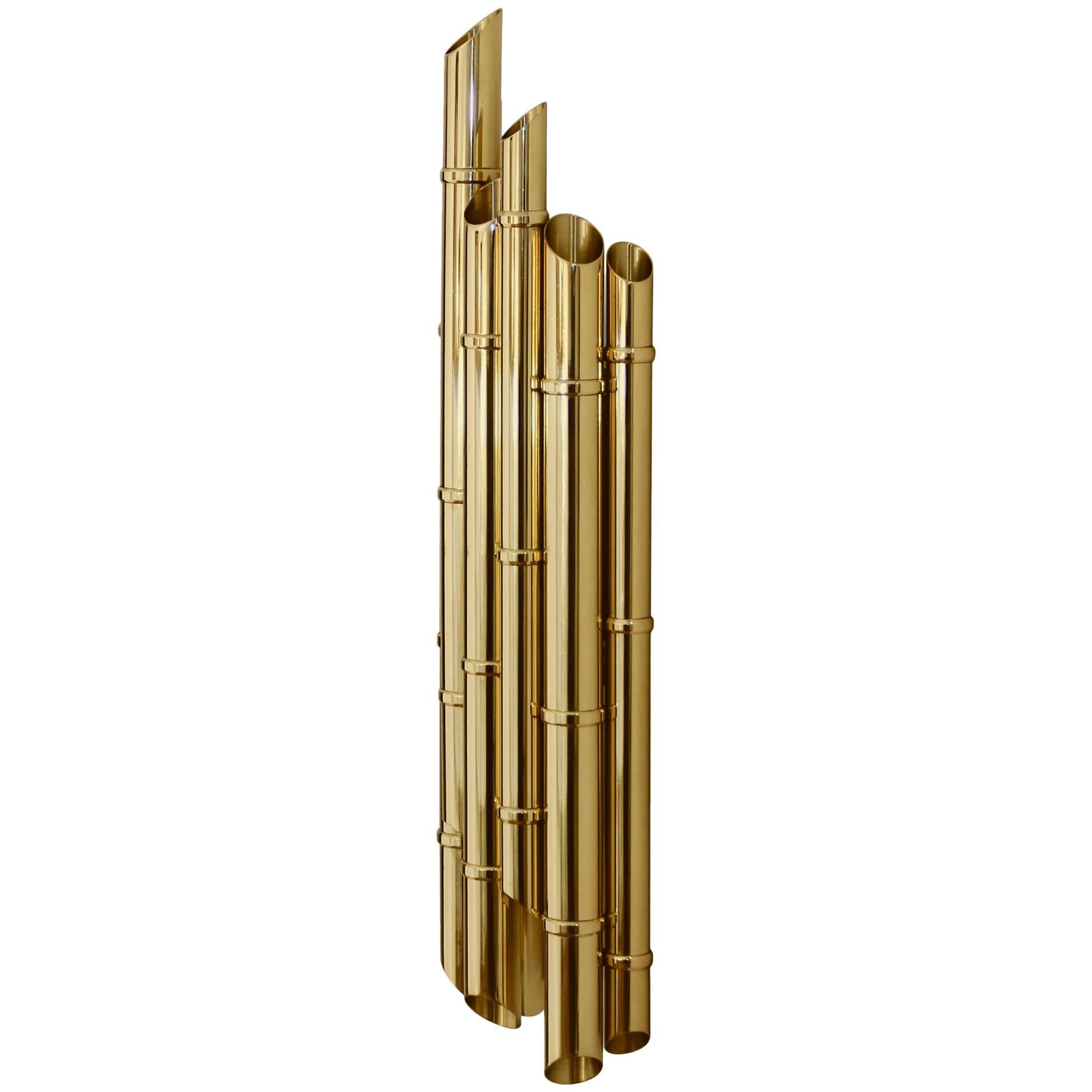 Wandlampe aus Bambus im Angebot