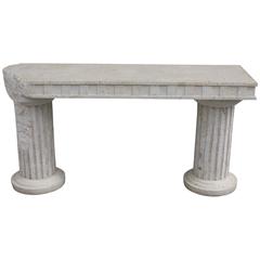 Italian Mid-Century Modern Two-Column Faux Stone Console Table, circa 1950s