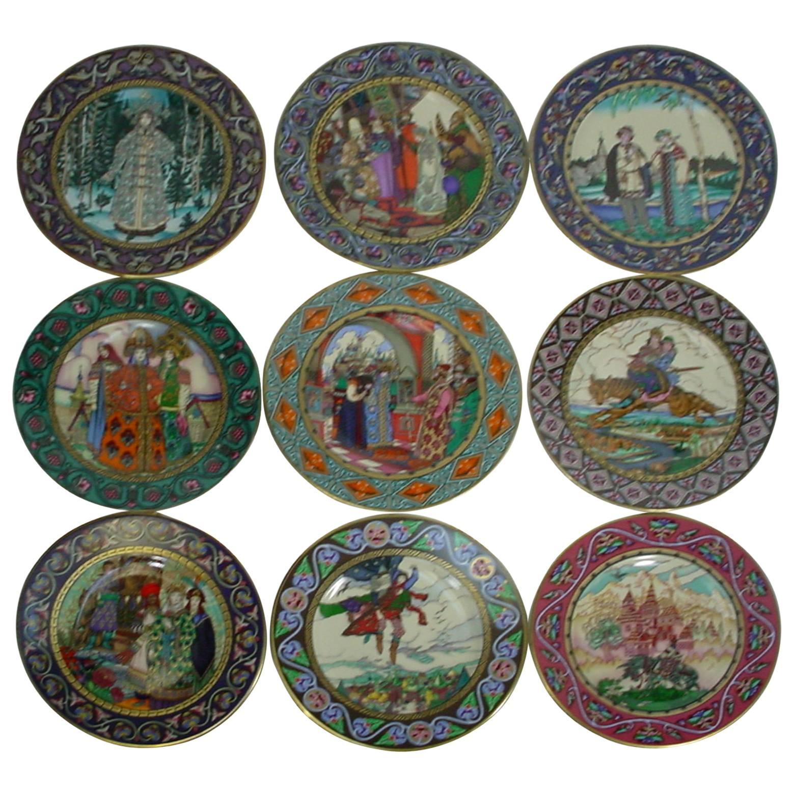 Villeroy & Boch China Russian Fairy Tales Series Set of Nine Plates Boxes/Certs