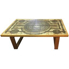 Trioh Ox Art Teak with Tile Top Coffee Table
