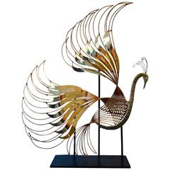 Vintage Curtis Jere Peacock Sculpture